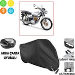 AUTOES Kuba Çita 125 Motosiklet Brandası Arka Çanta, Tokalı ve Kilit Uyumlu Siyah