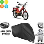 AUTOES Mobylette Super Motosiklet Brandası Arka Çanta, Tokalı ve Kilit Uyumlu Siyah