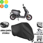 AUTOES Mondial Tab 50 Motosiklet Brandası Arka Çanta, Tokalı ve Kilit Uyumlu Siyah