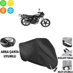 Autoes Yuki YK125 Siyah Arka Çanta Tokalı ve Kilit Uyumlu Motosiklet Brandası