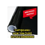 AUTOFOLYO Açık Ton Cam Filmi 75 Cm-3 Metre Ev - Ofis - Oto Uyumlu Yapışkanlı Siyah Film