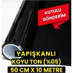AutoFolyo Koyu Ton Cam Filmi 50 Cm-10 Metre Yapışkanlı Uzun Ömürlü Ev Ofis Oto Uyumlu
