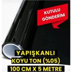 AutoFolyo Koyu Ton Yapışkanlı Cam Filmi 100 cm x 5 Metre Oto Ev Ofis Uyumlu Kullanım