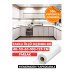 AUTOFOLYO Parlak Beyaz Folyo Yapışkanlı - Ebat Seçenekli Dolap Kaplama Folyosu