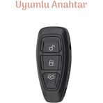 Autohan Keys Lüx Araba Anahtarlık Kılıfı, Siyah Gümüş, Focus Fiesta Kuga Mondeo Smax Cmax Ecosport Modelleri Için Koruyucu Kılıf