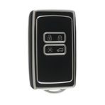 AutoHan Keys Lüx Renault Anahtar Kılıfı, Clio E-Tech, Austral, Megane 4, Talisman, Clio 5 Uyumlu, Siyah-Gümüş