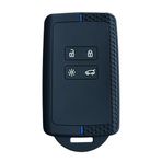 AutoHan Keys Renault Austral, Megane 4, Talisman, Clio 5 için Silikon Anahtar Kılıfı, Petek Desenli, Siyah-Mavi
