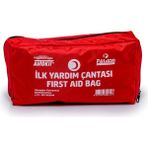 Autokit Ilk Yardım Çantası - Renkli Bez Çantalı (Karayollarına Uygundur) - Kırmızı