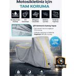 Autolion Arora Alfa 110 (Gri-Sarı Dikişli Kilitli) Motor Brandası,su Geçirmez Örtü