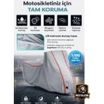 Autolion Arora Mojito 125 (Gri-Kırmızı Dikişli Kilitli) Motor Brandası,su Geçirmez Örtü.