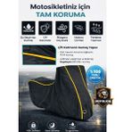Autolion Arora Mojito 50 Siyah-Sarı Dikişli Kilitli Motor Brandası,örtüsü