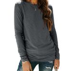 AUTOMET Uzun kollu gömlek kadınlar için iş Casual Tops sonbahar moda kıyafetler temel egzersiz Tees plaj tatil giysileri 2025, 01blackgrey, XL