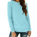 AUTOMET Uzun kollu gömlek kadınlar için iş Casual Tops sonbahar moda kıyafetler temel egzersiz Tees plaj tatil giysileri 2025, 01lakegreen, S