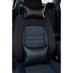 Autosar siyah düz suni deri oto boyun yastığı + bel yastığı Uyumlu