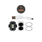Autowise 3 Adet Mini Uçak Kanat Led Kablosuz Aircraft Rgb Led Lamba Kablosuz Mini Çakar Usb Şarjlı
