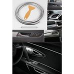 Autowise Trim Fitili Oto Geçmeli Krom Gümüş Trim Fitili Süs 5 Metre Nikelajlı