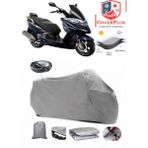 Autozel Kymco Dink 200I Motor Brandası Gri Arka Çanta Uyumlu Motorsiket Brandası Motor Örtüsü Çadır Su Geçirmez Motosiklet Kılıfı Motor Brandası - Gri- Arka Çanta UYUMLU