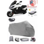 Autozel Kymco Xciting 500I R Motor Brandası Gri Arka Çanta Uyumlu Motorsiket Brandası Motor Örtüsü Çadır Su Geçirmez Motosiklet Kılıfı Motor Brandası - Gri- Arka Çanta UYUMLU