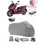 Autozel Sym Jet x 125 Motor Brandası Gri Arka Çanta Uyumlu Motorsiket Brandası Motor Örtüsü Çadır Su Geçirmez Motosiklet Kılıfı Motor Brandası - Gri- Arka Çanta UYUMLU