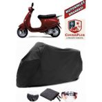 Autozel Vespa Et 4 Motor Brandası Siyah Motorsiket Brandası Motor Örtüsü Çadır Su Geçirmez Motosiklet Kılıfı Motor Brandası - Siyah- Arka Çanta UYUMSUZ