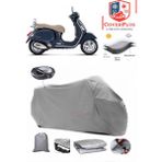 Autozel Vespa Gt 250 Motor Brandası Gri Arka Çanta Uyumlu Motorsiket Brandası Motor Örtüsü Çadır Su Geçirmez Motosiklet Kılıfı Motor Brandası - Gri- Arka Çanta UYUMLU