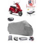 Autozel Vespa Gts 150 Abs Motor Brandası Gri Arka Çanta Uyumlu Motorsiket Brandası Motor Örtüsü Çadır Su Geçirmez Motosiklet Kılıfı Motor Brandası - Gri- Arka Çanta UYUMLU