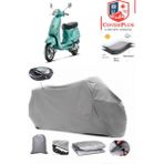 Autozel Vespa Lx 125 3V I.e Motor Brandası Gri Arka Çanta Uyumlu Motorsiket Brandası Motor Örtüsü Çadır Su Geçirmez Motosiklet Kılıfı Motor Brandası - Gri- Arka Çanta UYUMLU