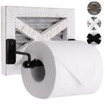 Autumn Alley Çiftlik Evi Banyo Tuvalet Kağıdı Tutacağı - Rustik Country Decor - Endüstriyel Dekoratif Aksesuarlar - Sıcak Beyaz Ahşap, Oluklu ve Siyah Metal TP Tutucular - Ev, Kafe, Otel, Aile Yanları için