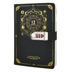 Auvier PU Deri Defter Gizli Günlüğü, Kilitli A5 Doldurulabilir Şifreli Defter, Klasik Kabartmalı Seyahat Günlüğü, Planlayıcı, Kombinasyon Kilitli Düzenleyici, 150 x 220 mm
