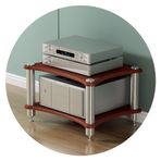 AV Raf 4 Katmanlı TV Standı Kabin Ekipman Hoparlör Rafı Kahverengi 60 * 48 * 40 cm Amplifikatör Rafı Ev Eğlence Sistemi için