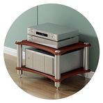 AV Raf Kahverengi 2 Katlı HiFi Raf AV Raf TV Standı Hoparlör Amplifikatör Ekipmanları için 60 * 48 * 40 cm