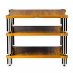 AV RafıKatı Ahşap 3 Katmanlı HiFi Raf TV Standı Medya Depolama Raflı Hoparlör Amplifikatör Kabini Ses Video Bileşenleri için Ahşap Renk 60 * 60 * 48 cm