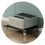 AV RafıYüzen AV Raf TV Sehpası, Entegre Hoparlör Rafı ve Amplifikatör Kabini ile Premium 1 Katmanlı Siyah Hifi Ekipman Dolabı 60 * 48 * 10 cm