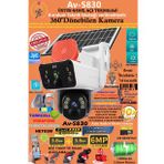 Av-s830 Güneş Enerjili Sim Kartlı 4g 6mp Solar Güvenlik Kamerası,10x Zoom,360 Güçlü Batarya