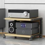 AV Shelf2 katlı ses kulesi AV medya standı, stereo dolap, tekerlekli ses/video rafı, oyun konsolu, TV aksesuarları, DVD oynatıcı, CD, Xbox, PS5,