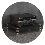 AV Shelf4 Katmanlı HIFI Ses Kabini HiFi Standı AV Rafı Temperli MDF Medya Depolama Rafları Siyah TV Standı HIFI Rafı 60 * 48 * 10 cm 1 Katlı)