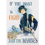 AV Vintage If You Want to Fight Join The Marines Çıkartması, Ayaklı Kadın Subay Çıkartması, İkinci Dünya Savaşı İşe Alım Posteri Vinil Arabalar, Kamyonlar, Dizüstü Bilgisayarlar ve Soğutucular için