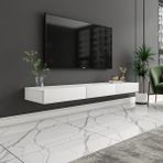 Avalon 3 Kapaklı Duvara Monte Tv Sehpası – 140 cm , Modern Minimal Tasarım, 4 Renk Seçeneği ile Şık ve Fonksiyonel Tv Ünitesi - Beyaz