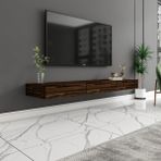 Avalon 3 Kapaklı Duvara Monte Tv Sehpası – 140 cm , Modern Minimal Tasarım, 4 Renk Seçeneği ile Şık ve Fonksiyonel Tv Ünitesi - Ceviz