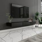 Avalon 3 Kapaklı Duvara Monte Tv Sehpası – 140 Cm, Şık Ve Fonksiyonel Minimal Tasarım Antrasit