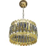 Avanos Kristal 3'lü Gold Renk Salon Avizesi