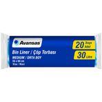 Avansas 20'li Paket 55x60 cm Orta Boy Mavi Çöp Torbası