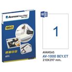 Avansas Av-1000 210x297 mm Beyaz Etiket