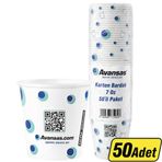 Avansas Karton Bardak Logolu 7 Oz 50'Li Paket