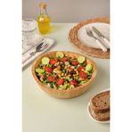 AVANTAGE HOME Mia - 23 cm Bambu İkeanatural Salata Kasesi, Sunum Kasesi, Dekoratif Kase, İskandinav Kase