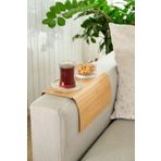 AVANTAGE HOME Rhea - Katlanabilir Bambu Kolçak Tepsi Portatif Koltuk Kolu Sehpa Çekyat Yan Kol Tepsisi 29 X 40 Cm