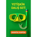 Avantaj Kapıda Mustran 4-8 Yaş Unisex Dalış Seti Şnorkel & Gözlük Maske Tatil Havuz Deniz Yüzme - Standart - Yeşil