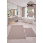 AVANTAJ Marenza Kahve Yumuşak Dokulu Kaymaz Tabanlı Modern Büyük Boy Banyo Paspası Seti