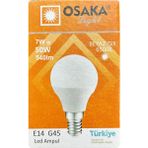 Avarson (1 adet) Osaka 7W (50W) Beyaz IŞIK E14 DUYLU (Ince Duy) LED Mini Ampul