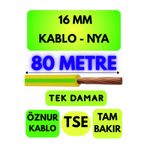 Avarson 16 MM NYA Enerji Kablosu, 80 Metre, Sarı-Yeşil